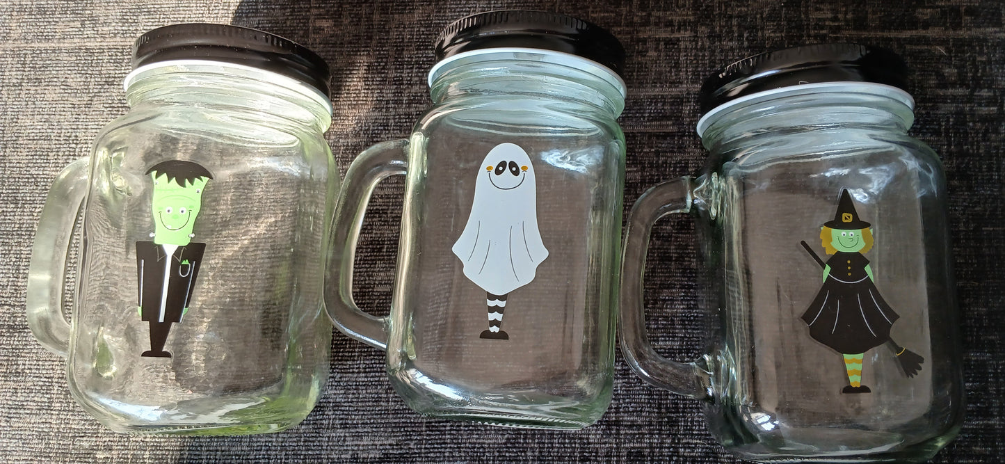 Personalised Halloween Mason Jars